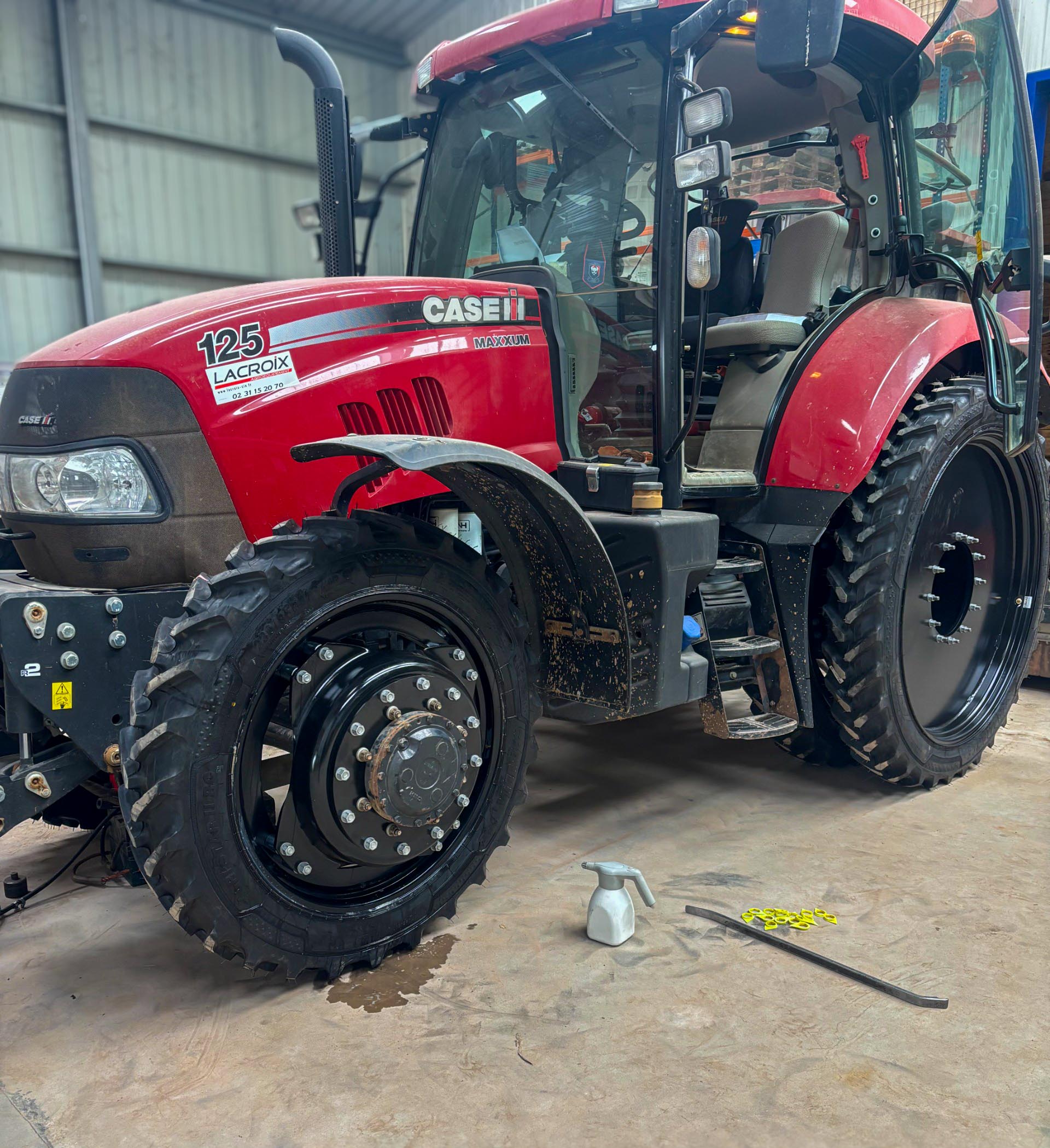 Tracteur agricole équipé d’un jumelage TGD